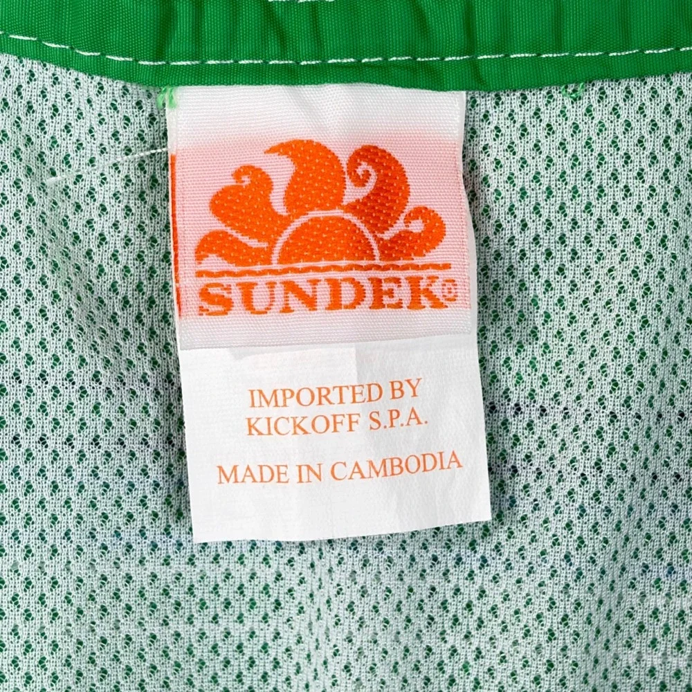 Sundek Mens Green Rainbow Stripe Board Shorts Swim Trunks Size 30 M502BDTA100